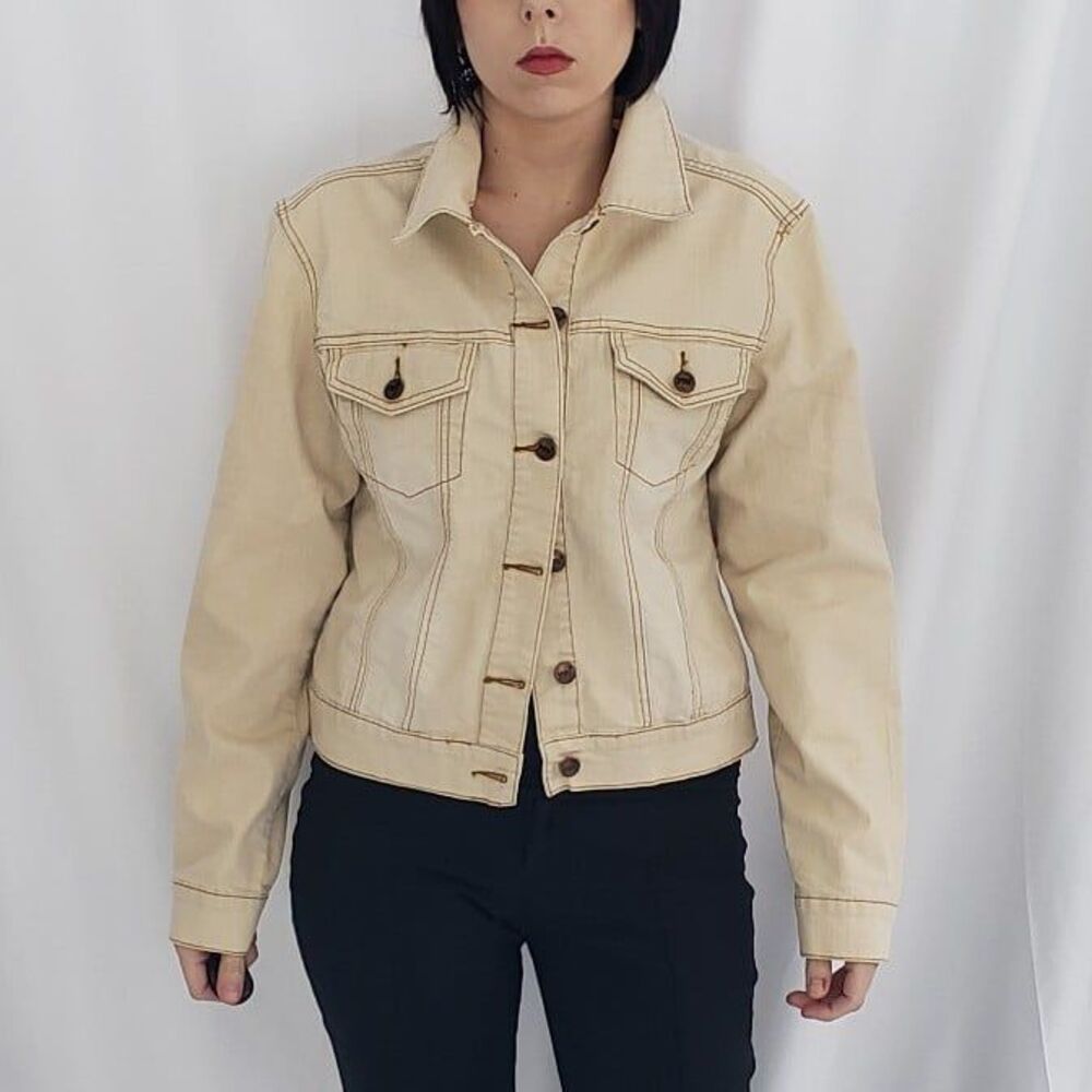 Y2K Khaki Wash Denim‎ Jacket